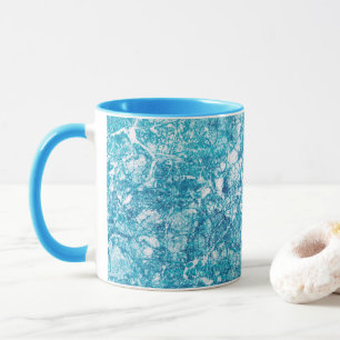 Caneca Textura de mármore azul e branco