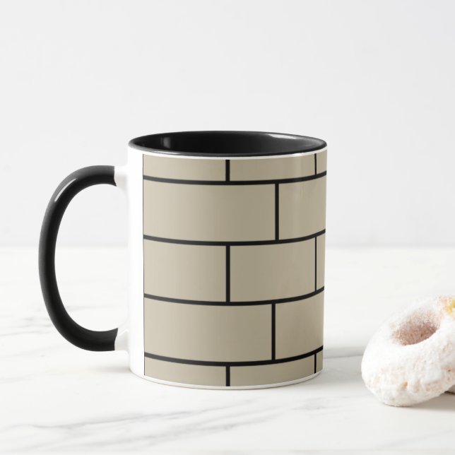 Caneca Textura de Parede de Tijolo (Com Donut)