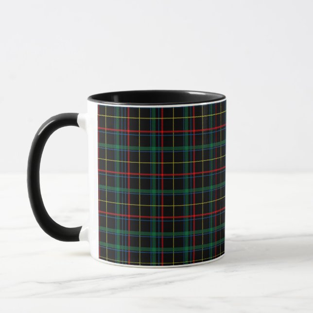 Caneca Textura de xadrez com fundo preto-25774 (Esquerda)
