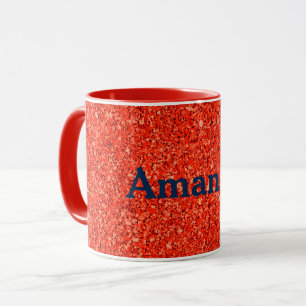 Caneca Textura laranja vermelha personalizada