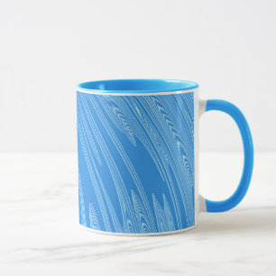 Caneca textura metálica de prata azul abstrata