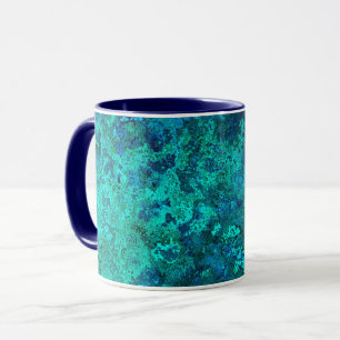Caneca Textura parece marble stone azul turquesa natural