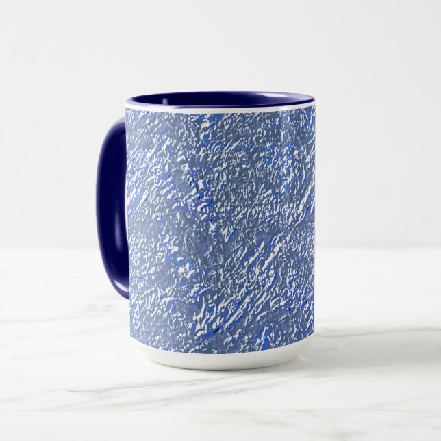 Caneca Textura rústica azul e livro (Frente Esquerda)