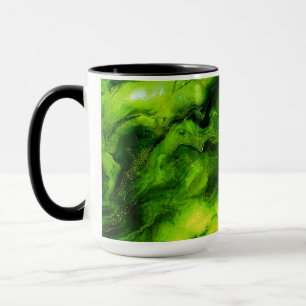 Caneca Textura Semelhante ao Mármore em Verde Brilhante 