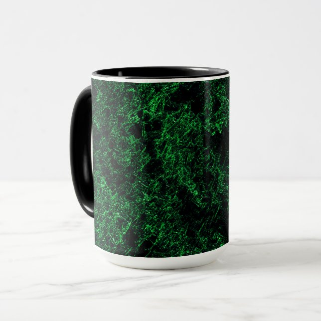 Caneca Textura verde escura, esponja destruída ou corroíd (Frente Esquerda)