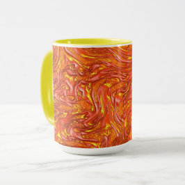 Caneca Textura vermelha clara e vívida com tons de amarel