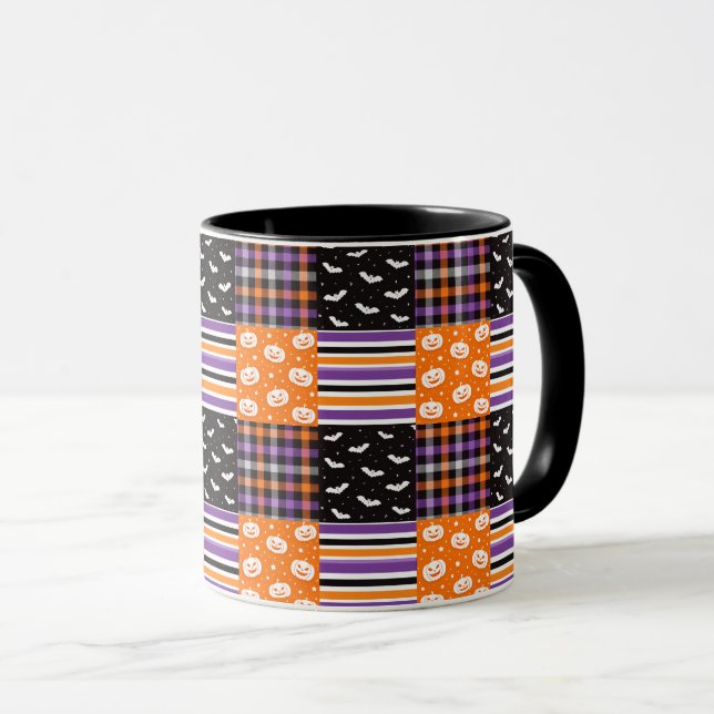 Caneca Texturas de Halloween (Frente Esquerda)
