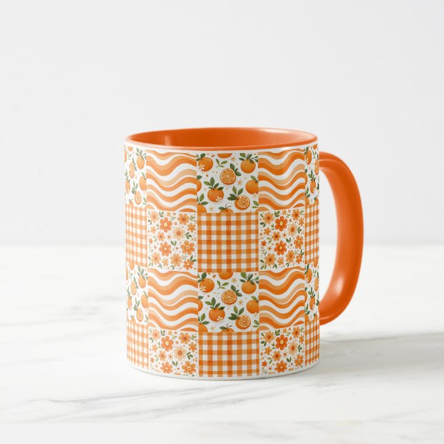 Caneca Texturas Laranja (Frente Esquerda)