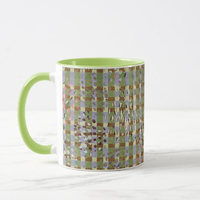 Caneca Textured Pointillism Grid Pattern Artwork (Esquerda)