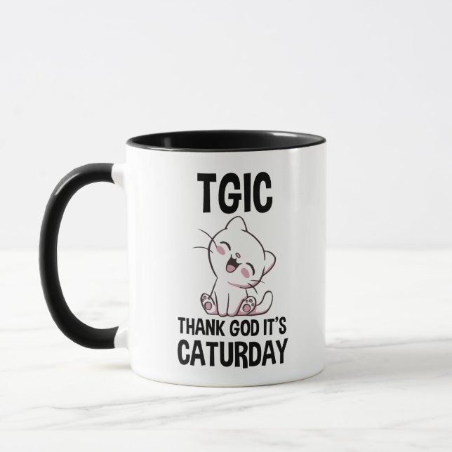Caneca TGIC Thank God It's Caturday (Esquerda)