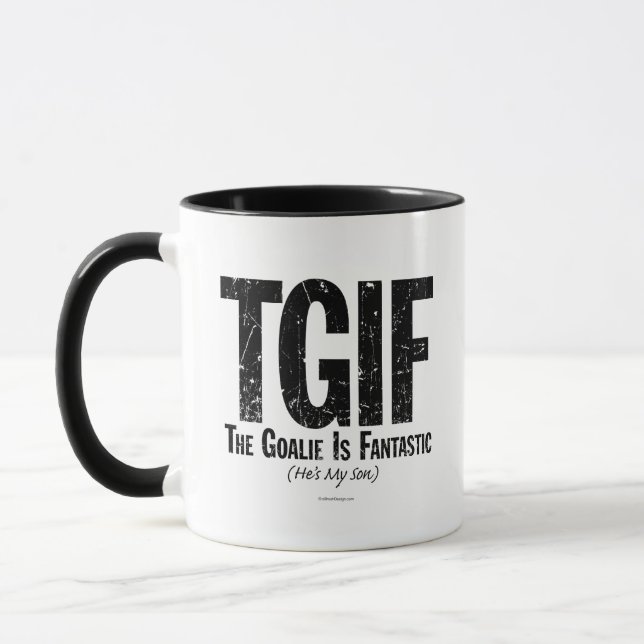 Caneca TGIF: O Goalie é Fantástico (Mug de Hóquei) (Esquerda)