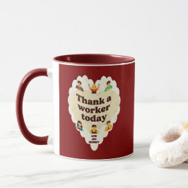 Caneca Thank a Worker Today Vintage Style Appreciation