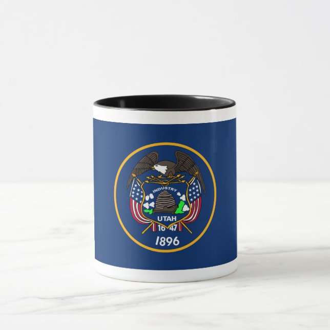 Caneca The Beehive State Industry Flag of Utah Frosted Gl (Centro)
