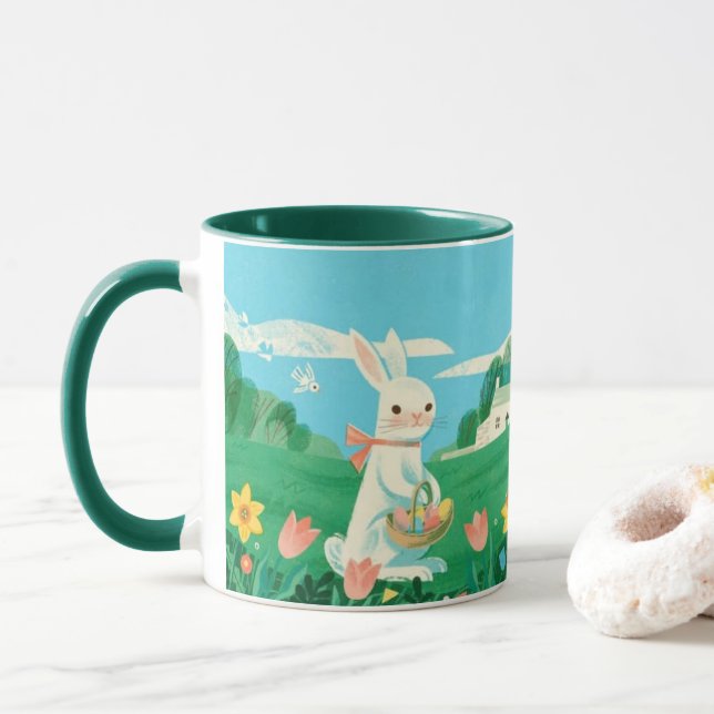 Caneca The Gentle Farmer Bunny Kind Ones Whimsical Coffe (Com Donut)