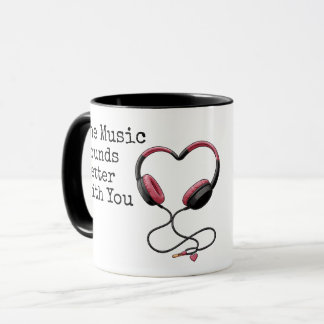 Caneca The Music Sounds Better With You Cute Love Couple