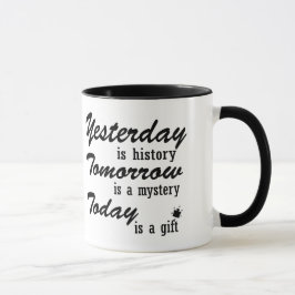 Caneca “The Present Is a Gift” Mug – Minimalist Quote