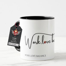Caneca The WORK LOVE BALANCE script w/compass heart mini