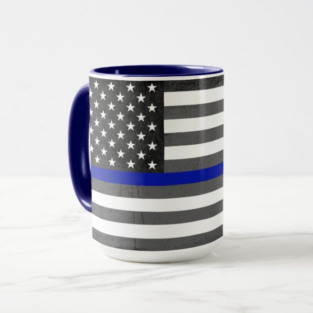 Caneca Thin Blue Line - 15 oz. (Frente Esquerda)