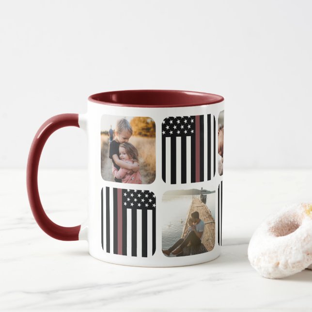 Caneca Thin Red Fireglass Foto Coffee Mug (Com Donut)