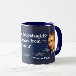Caneca Thomas Paine Citação sobre o dever do Patriota