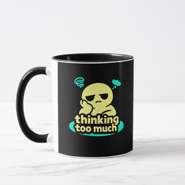 Caneca Thoughts on Repeat – Cute Overthinking Coffee (Esquerda)