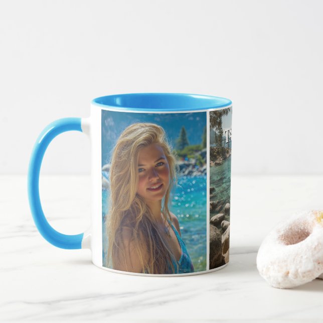Caneca Three Vertical Strip Boho Photo (Com Donut)
