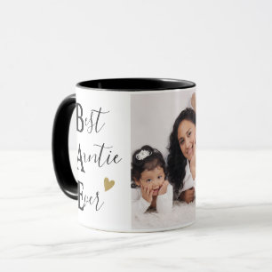 Caneca Tia Cute Melhor de Todos os Tempos Foto Preto e Do