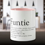 Caneca Tia Da Tia Engraçada Definição Dizendo Engraçado<br><div class="desc">Personalize para seu especial,  favorito Funtie,  tia ou tia para criar um presente único. Uma maneira perfeita de mostrar a ela o quão incrível ela é todos os dias. Projetado por Thisnotme©</div>