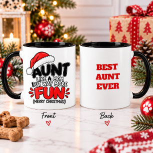 Caneca Tia Divertida Presente de Natal Diversão Família F