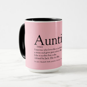 Caneca Tia Favorita Moderna Definição Divertida Rosa
