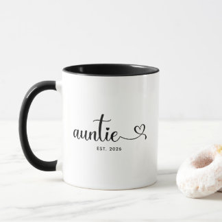 Caneca Tia Minimalista Swash Heart Script