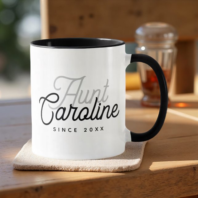 Caneca Tia Moderna Simples Elegante Chic (Criador carregado)
