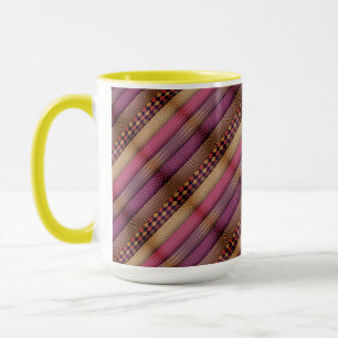 Caneca Tíbal Cor-de-rosa Stripes Geométricas Etnia Negrit