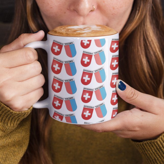 Caneca Ticino, Suiça. Casacos de armas suíças e cantoneir (Criador carregado)