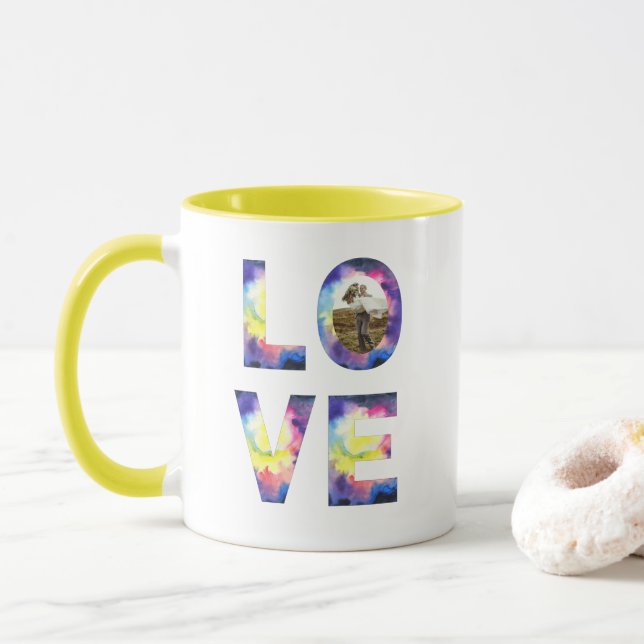 Caneca Tie Dye Photo Love Mug (Com Donut)