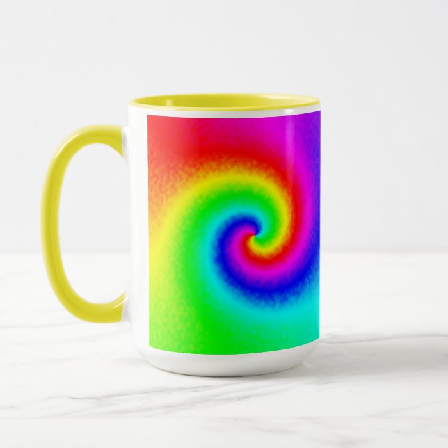 Caneca Tie Dye Rainbow Swirl Hippie Boho Chic (Esquerda)