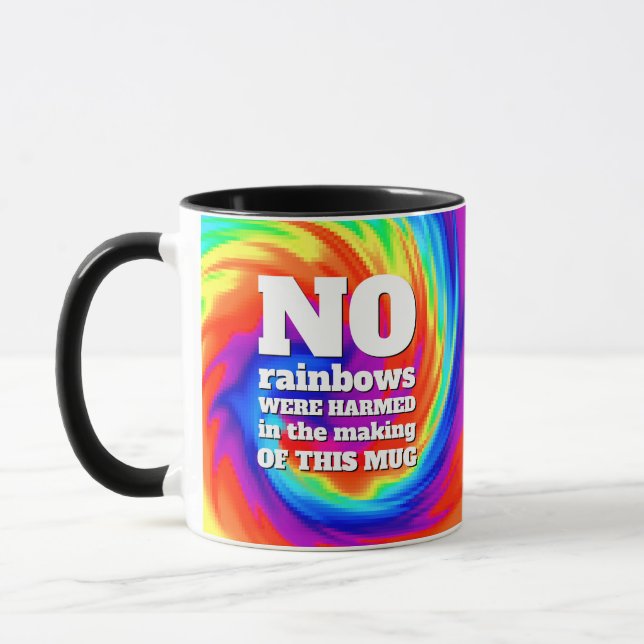 Caneca TieDye Engraçado Nenhum Arco-Chuva Foi Aquecido... (Esquerda)