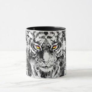 Caneca Tigre Coffee Mug Tigre, preto e branco