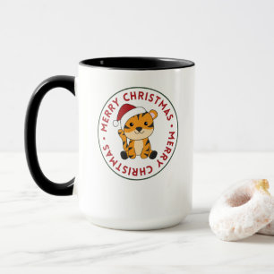 Caneca Tigre de Natal - Neve de inverno - Tigre