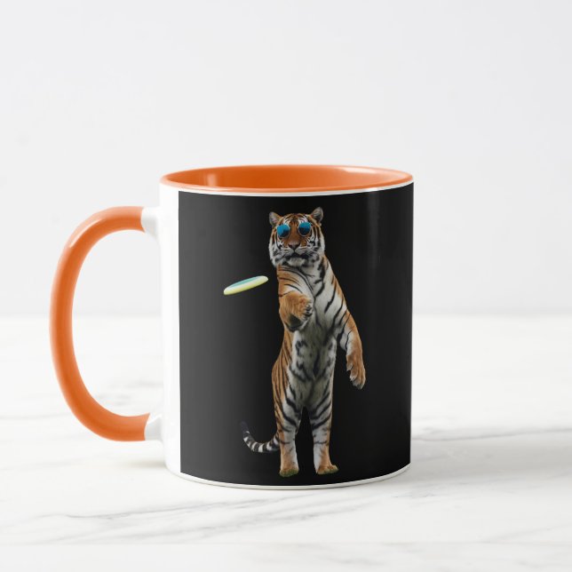 Caneca Tigre Engraçado de Disc Golf (Esquerda)