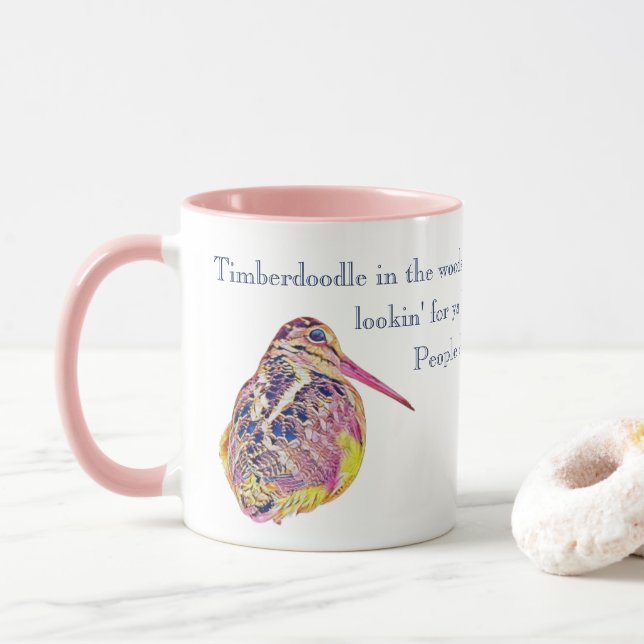 Caneca Timberdoodle (na floresta) (Com Donut)