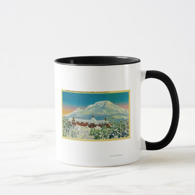 Caneca Timberline Lodge em inverno no Monte Hood (Direita)