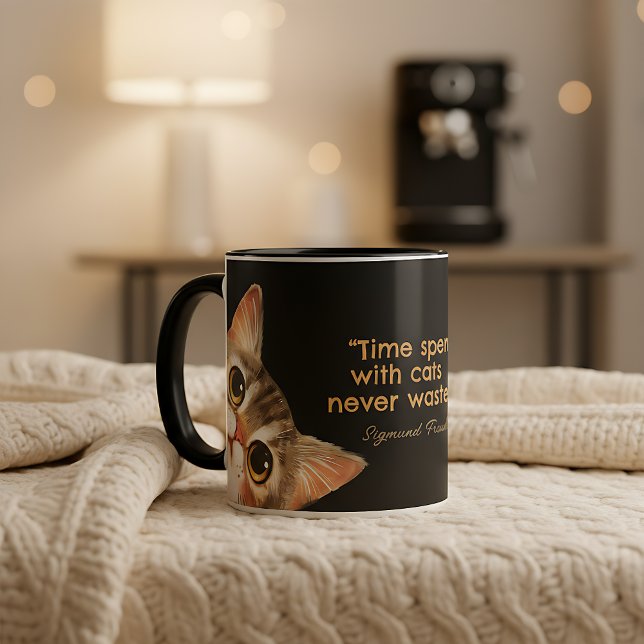 Caneca Time Spent With Cats Is Never Wasted (Criador carregado)