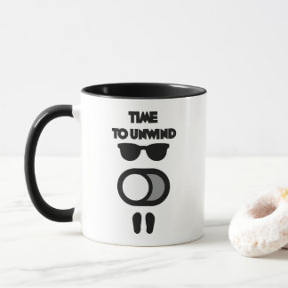 Caneca Time to Unwind Funny Relax Mode Design