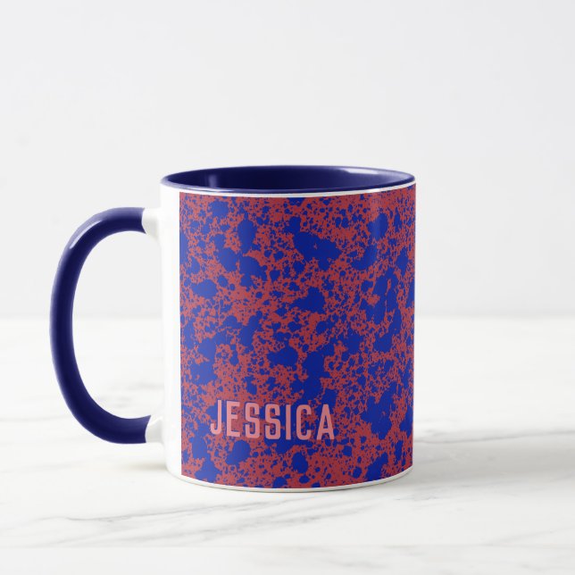 Caneca Tinta Azul no Red Simple Modern (Esquerda)