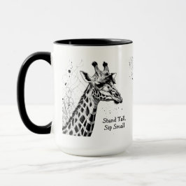 Caneca Tinta Branca Negra Engraçada Girafa Personalizada