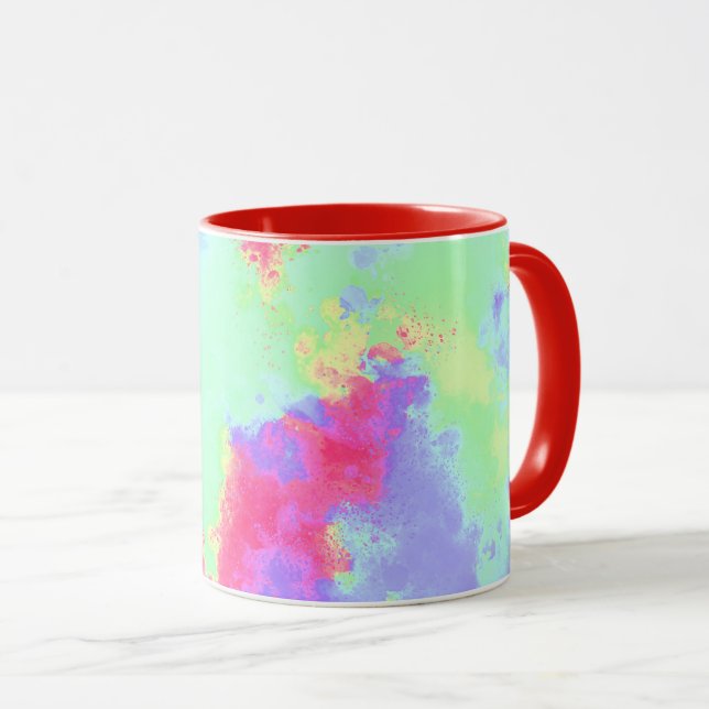 Caneca Tinta em espirro de Arco-íris  (Frente Esquerda)