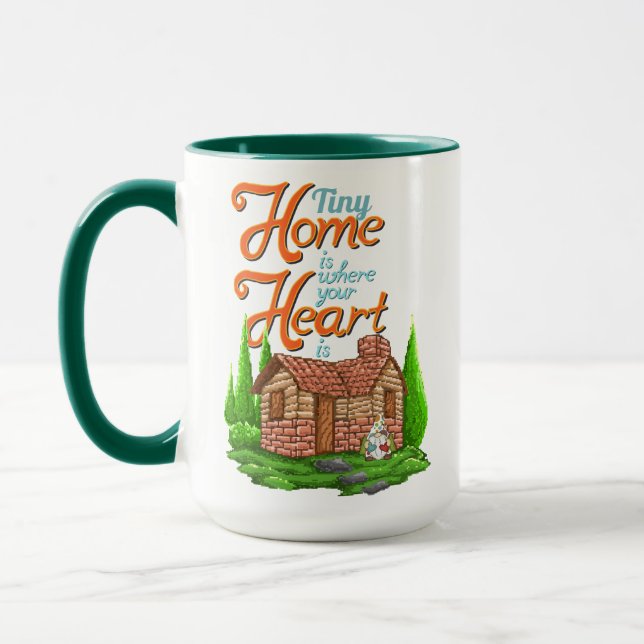 Caneca Tiny Home é Onde Seu Coração é Gnome Corações (Esquerda)