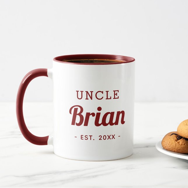 Caneca Tio Monograma Mug Personalizado (Criador carregado)