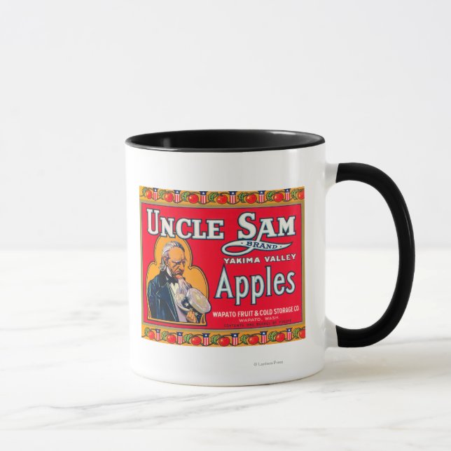 Caneca Tio Sam Apple Label (vermelho) - Wapato, WA (Direita)